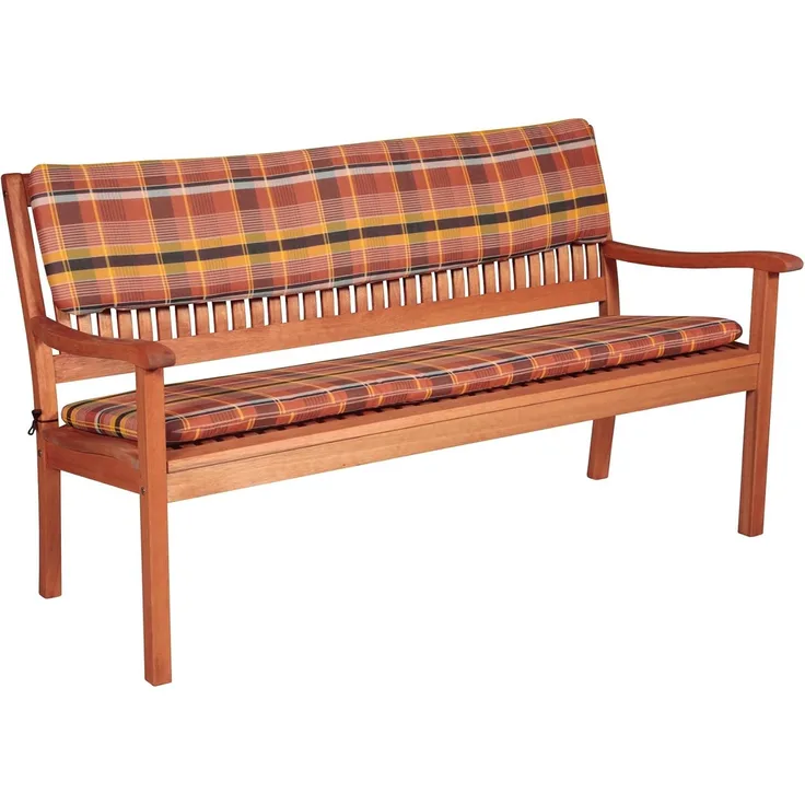 Doppler Bankauflage Sitz 3er Set ca. 150 x 45 x 6 cm karo rot