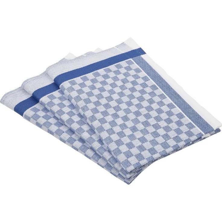 ROSS Geschirrtuch Exclusiv, (Set, 3-tlg), Karofond, 50x70 cm