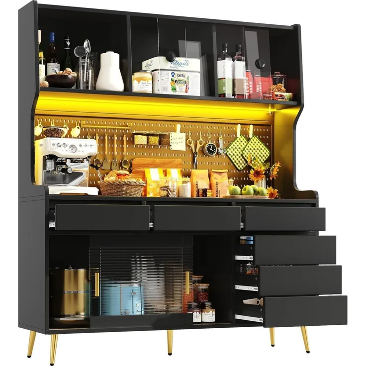 Küchenschrank Hochschrank mit LED Beleuchtung und
