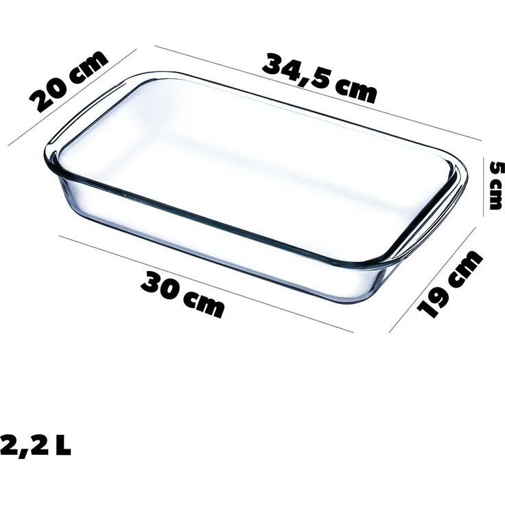 KADAX rechteckige Auflaufform aus Glas, 3-delig, Spülmaschinenfeste Gasbackformen (2.2 + 1.5 + 1 L) – Bild 2