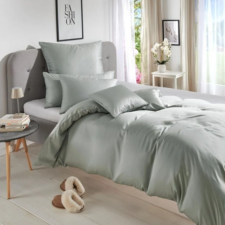 TRAUMSCHLAF Bettwäsche Uni Tencel™ Lyocell, Lyocell, 2 teilig, glatte Oberfläche und super angenehmes weiches Hautgefühl – Bild 2