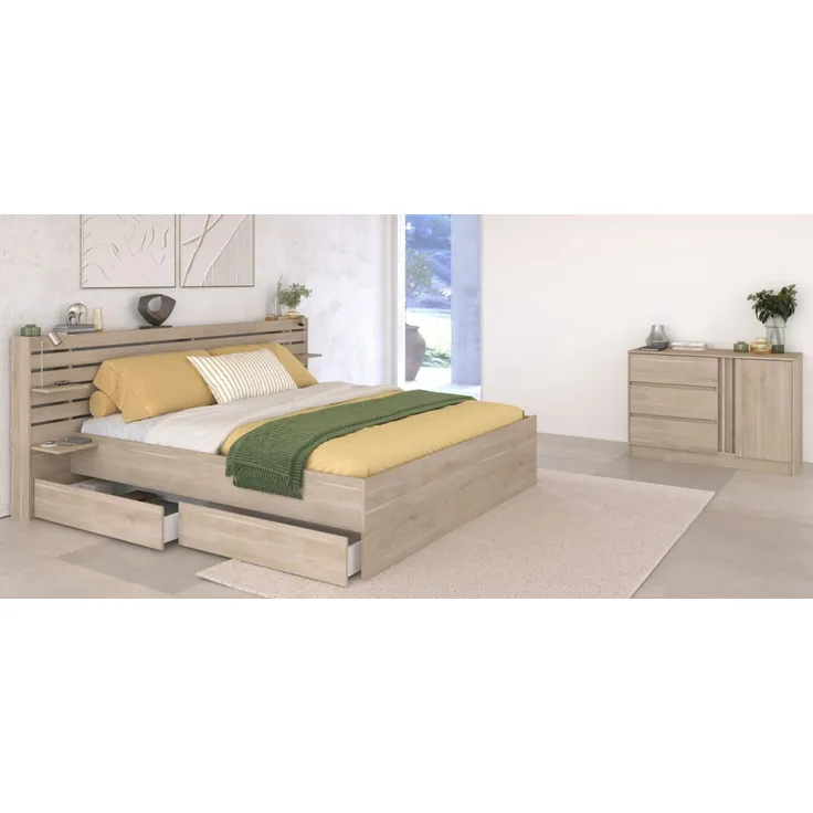 Parisot Schlafzimmer komplett Escale in Eiche 140 x 200 cm