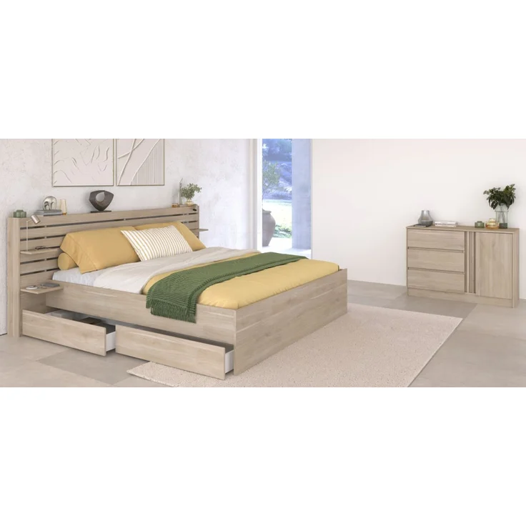 Parisot Schlafzimmer komplett Escale in Eiche 140 x 200 cm – Bild 1