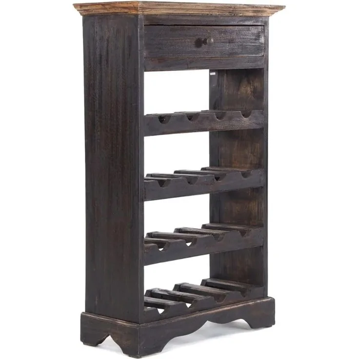DESIGN DELIGHTS Weinregal WEINREGAL CORTEZ, 85x55cm(HxB) Flaschenregal aus Holz mit Schublade