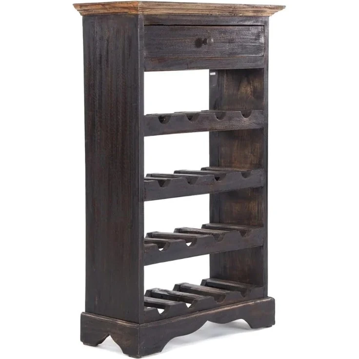 DESIGN DELIGHTS Weinregal WEINREGAL CORTEZ, 85x55cm(HxB) Flaschenregal aus Holz mit Schublade