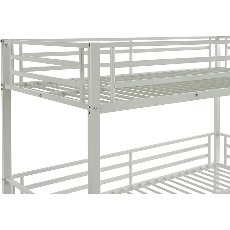 Vente-unique - Etagenbett - 3 Personen - 3 x 90 x 190 cm - Metall - Weiß - ELOUAN III – Bild 7
