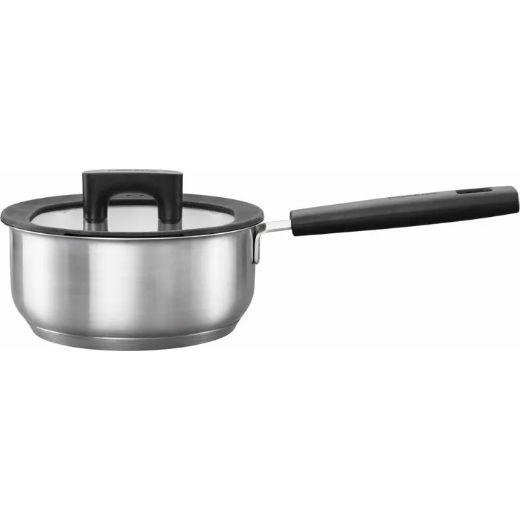 Fiskars Hard Face Stieltopf, mit Deckel, Kochtopf, Koch Topf, Antihaftbeschichtung, Edelstahl, Silber, 1. 8 L, Ø 18 cm, 1052239