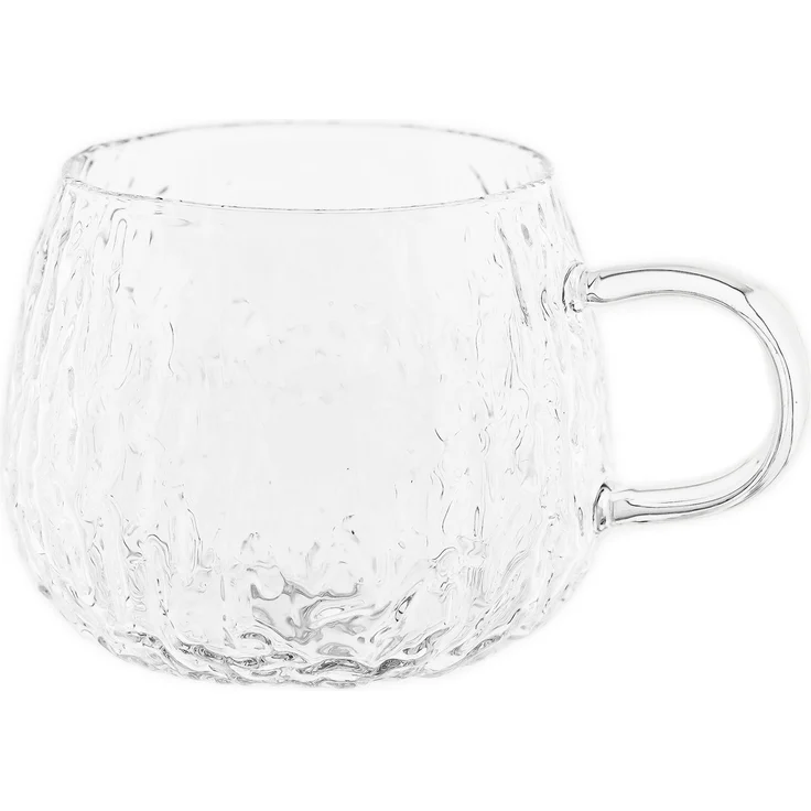 4-tlg. Gläser-Set mit Henkel 250 ml - Hitzebeständiges Glas mit strukturiertem Design – Bild 2
