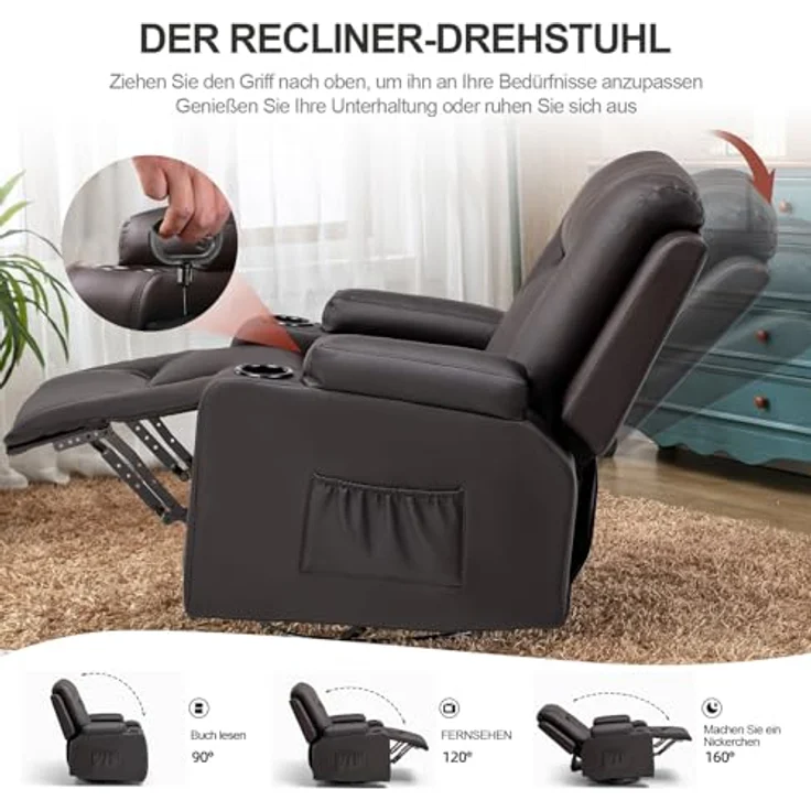 COMHOMA Relaxsessel Fernsehsessel TV-Sessel Loungesessel Wohnzimmer Einzelsofa – Bild 4