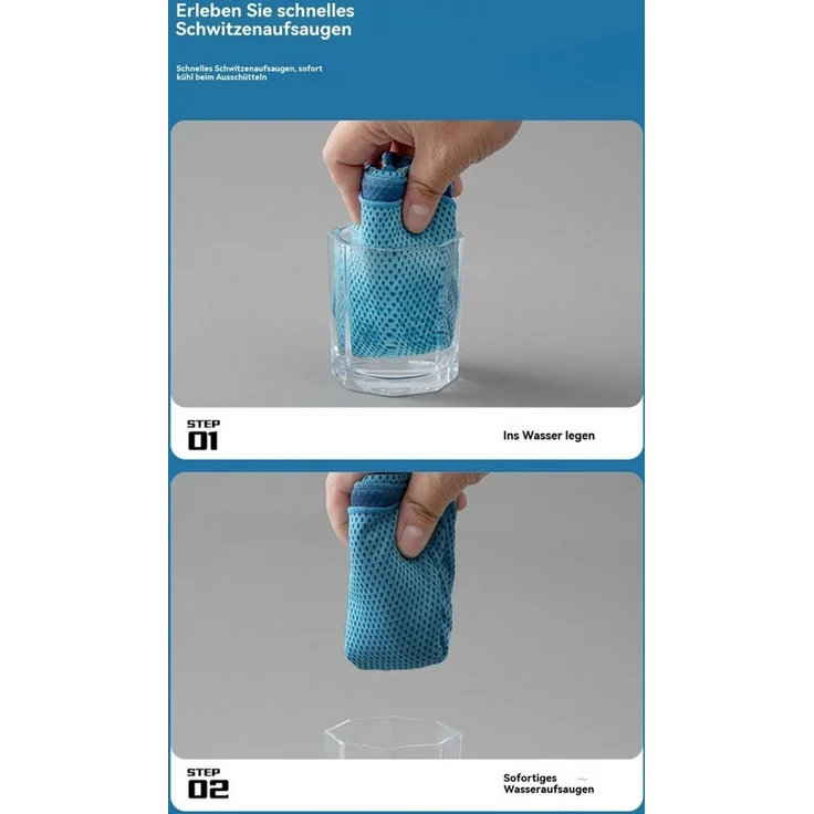 Blusmart Sporthandtuch Kühlendes Sporthandtuch, (Schnelltrocknendes Handtuch), Zweiteiliges Set (Silikonbezug + Handtuch) – Bild 4