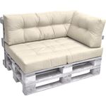 Beautissu Palettenkissen Seitenkissen ECO Elements Natur, 60 x 40 x 20 cm