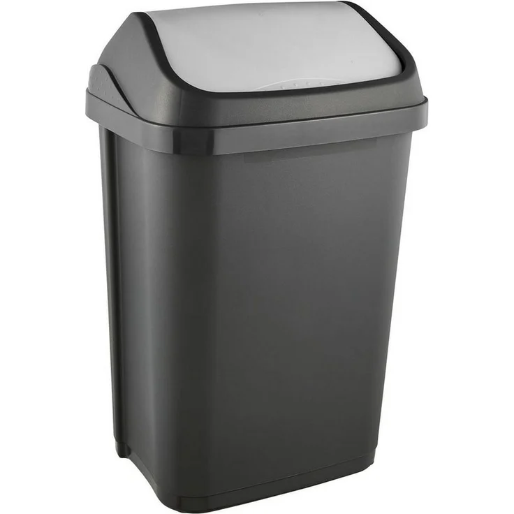Keeeper 'Swantje' Abfalleimer mit Schwingdeckel, Anthrazit / Grau, 25 Liter – Bild 5
