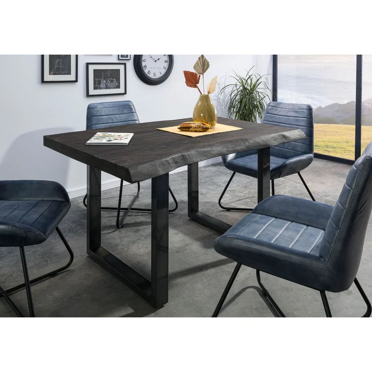 Baumtisch Mango 140x90x77 grau lackiert / U-Beine anthrazit glänzend FREEFORM 5 – Bild 9
