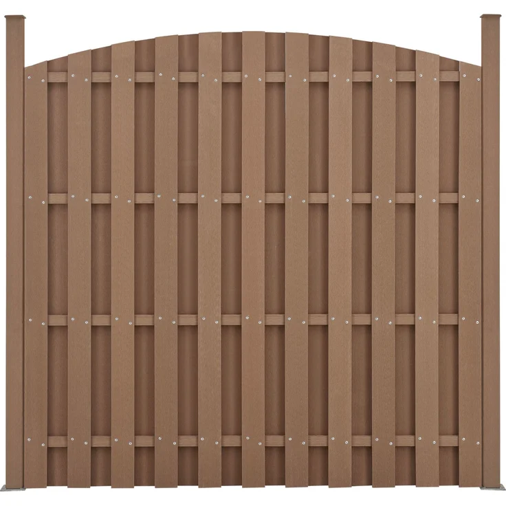 WPC Gartenzaun mit Rundbogen (165-185)x562 cm Braun [neu. holz] – Bild 4