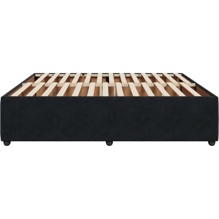 vidaXL Bettgestell ohne Matratze Schwarz 200x200 cm Samt 3285032 – Bild 5