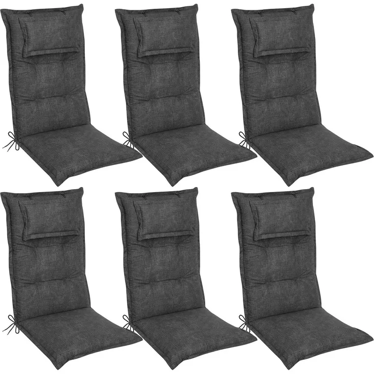 DILUMA Hochlehnerauflage Hochlehner Auflage Florence mit Kopfpolster 120x50x8 cm, (6 St)