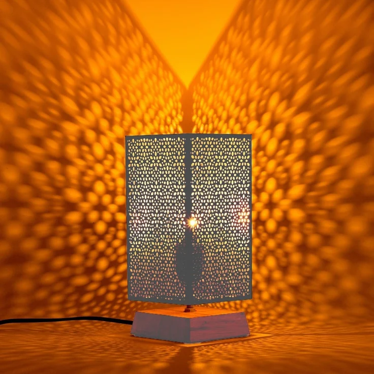 Marrakesch Orient & Mediterran Interior Nachttischlampe 2er Set Boho Deko Tischlampe Nachttischlampe Lampe Autigan Weiss, Handarbeit – Bild 9