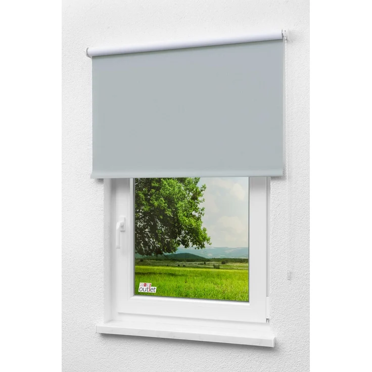Lysel - Qualitätsrollo abdunkelnd fenstergrau, (B x H) 63cm x 190cm in grau/fenstergrau – Bild 4