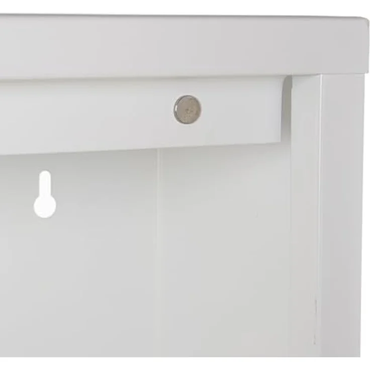 DRW Schuhregal aus Metall mit 5 Schubladen, mattweiß, 50 x 15 x 170 cm – Bild 3
