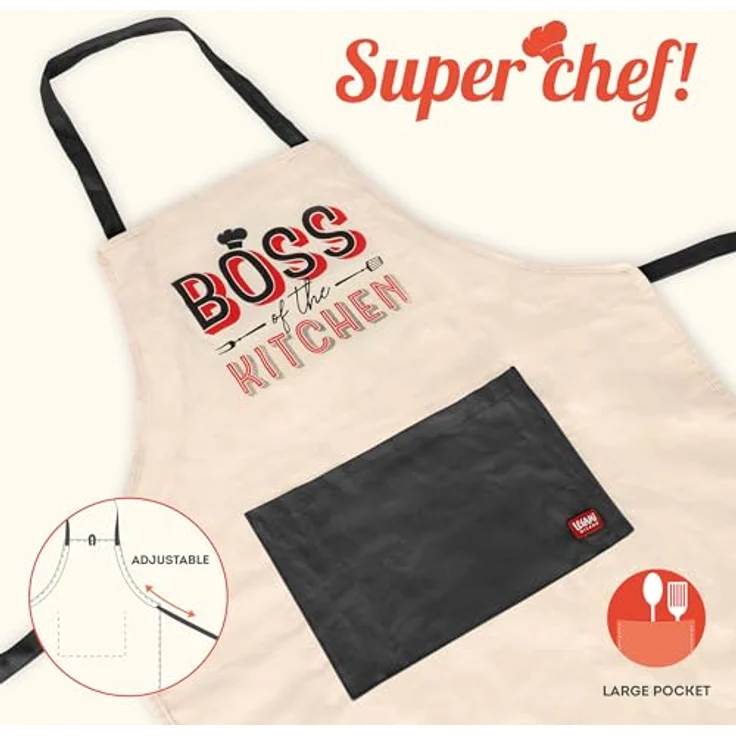Legami Schürze Super Chef Boss, schwarz / beige – Bild 3