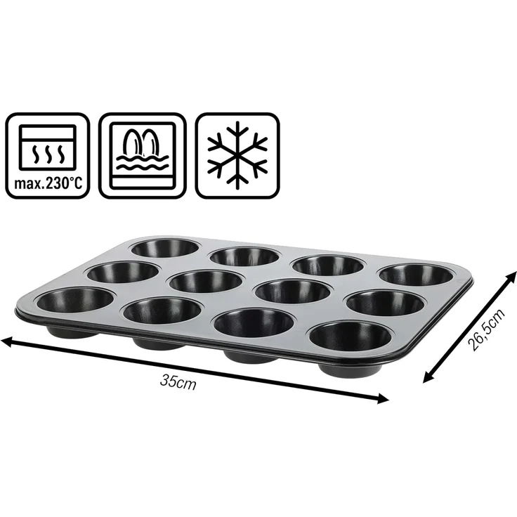 mucHome Muffinform Muffinform für 12 Muffins - Antihaftbeschichtet Backform Muffinblech – Bild 3