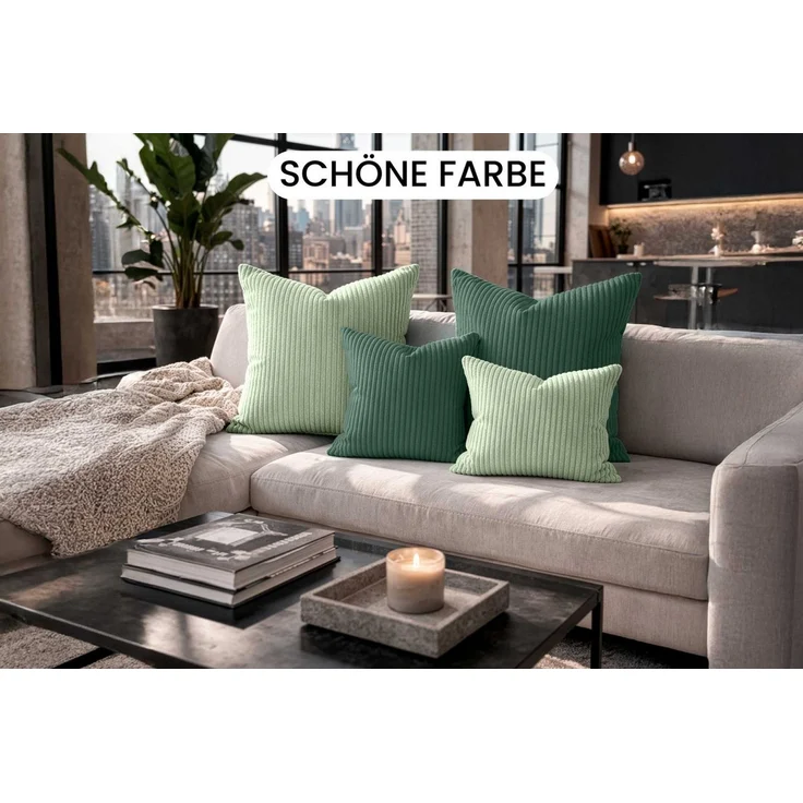 Amilian Dekokissen 4er Set mit Füllung - weiche Sofakissen - 2x 40x40 cm + 2x 35x45 cm, (4 Stück) Kuschelkissen - Couchkissen mit Kissenfüllung - Zierkissen – Bild 4