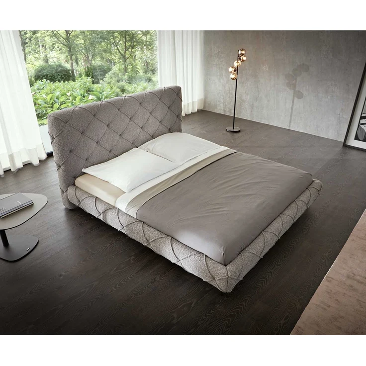 Polsterbettgestell Nayara 180x200 cm Bouclé Silbergrau – Bild 2