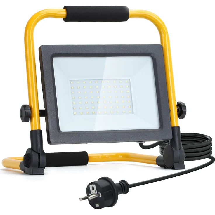 50W Kaltweiß Tragbaren LED Baustrahler Fluter Strahler mit Stecker IP44 – Bild 1