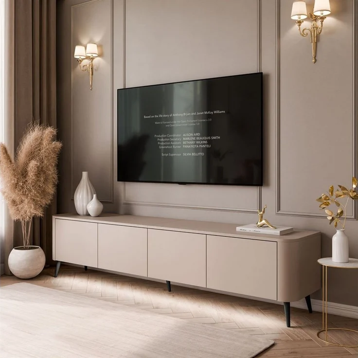 Lookway TV-Schrank CELESTE PUSH OPEN mit Beleuchtung auf Füßen (2x TV-Schrank mit LED Beleuchtung) 200x40x46,5 cm – Bild 2