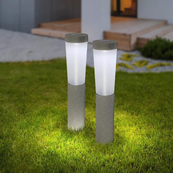 Solarleuchten Garten 2er Set Wegeleuchten Solarlampe Außen Leuchte LED