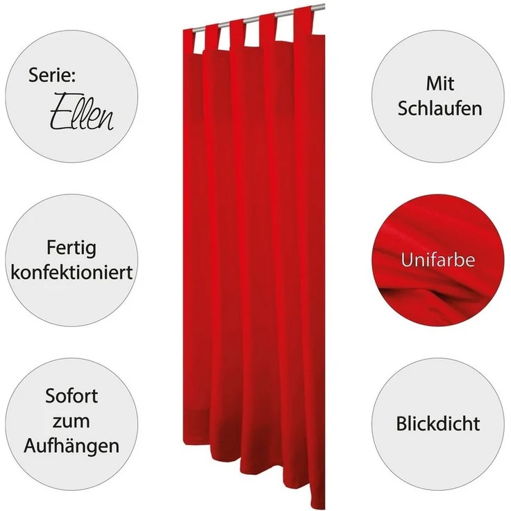 Bestgoodies Gardine Schlaufengardine, Schlaufe (2 St), Blickdichter Vorhang mit Schlaufen, Schlaufengardine – Bild 2