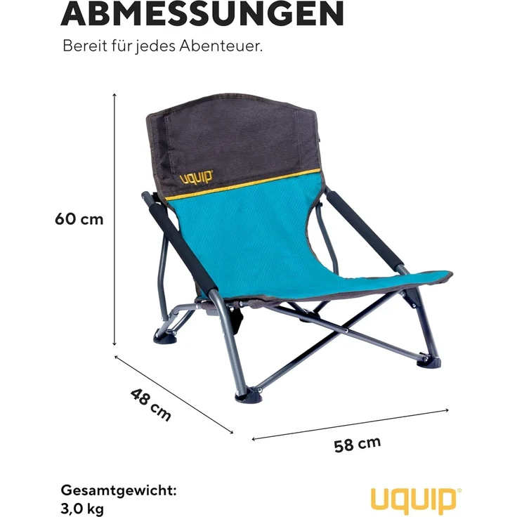 Uquip Strandstuhl Set Mary Campingstuhl Faltstuhl Klappstuhl Niedrig 120 kg – Bild 2