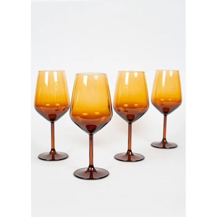 Hermia Concept 'New Iconic 490 - Amber' Weingläser-Set (4-teilig), Bernstein, 6,3 x 6,3 x 21,8 cm, 490 ml – Bild 1