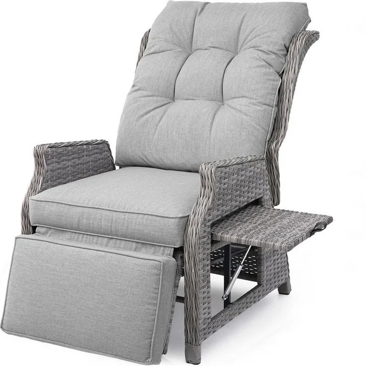 HOMECALL Rattanstuhl Rattansessel mit Liegefunktion, Gartensessel Outdoor (mit Klapptisch & Polster Ideal), für Garten und Terrasse – komfortable, COMLAX FIELD – Bild 5