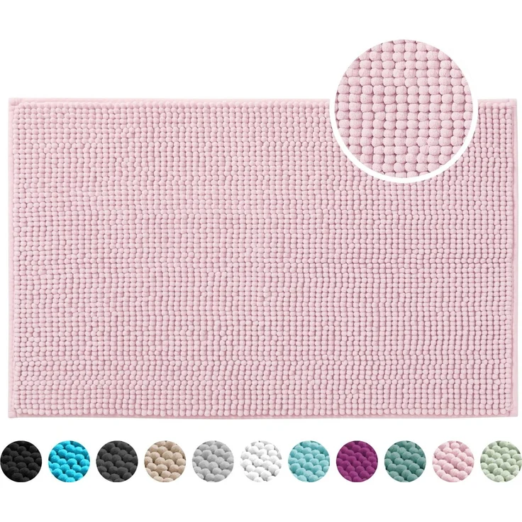 OTTO home Badematte Vanessa Chenille, Standard & Premium, 15mm oder 20mm, auch als 2er Set, rutschhemmend beschichtet, schnell trocknend, strapazierfähig, fußbodenheizungsgeeignet, Polyester, rechteckig, Uni Farben, besonders weich, flauschig, Badvorleger – Bild 1