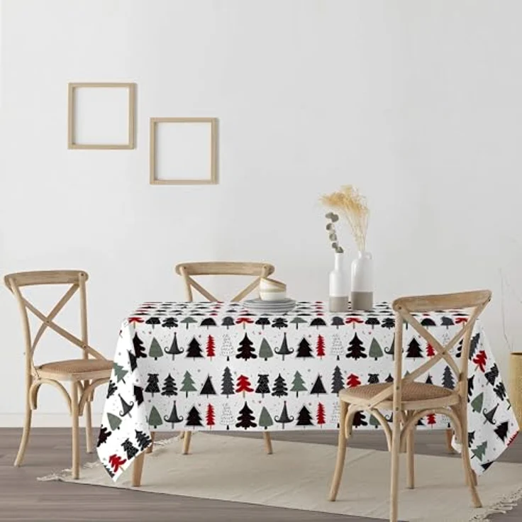 BELUM | Weihnachtstischdecke | Anti-Fleck-Tischdecke | Rechteckig Harz | Tischdecke (laminiert) | Tischdecke | Tischdecke | Heimtisch (100 x 140 cm) – Bild 4