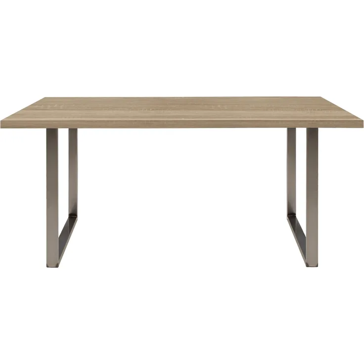 Esstisch >TABLES< Sonoma Eiche Dekor, U-Metallgestell rohstahl - 160x74,7x90cm (BxHxT)