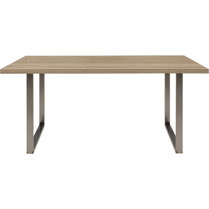 Esstisch >TABLES< Sonoma Eiche Dekor, U-Metallgestell rohstahl - 160x74,7x90cm (BxHxT) – Bild 1