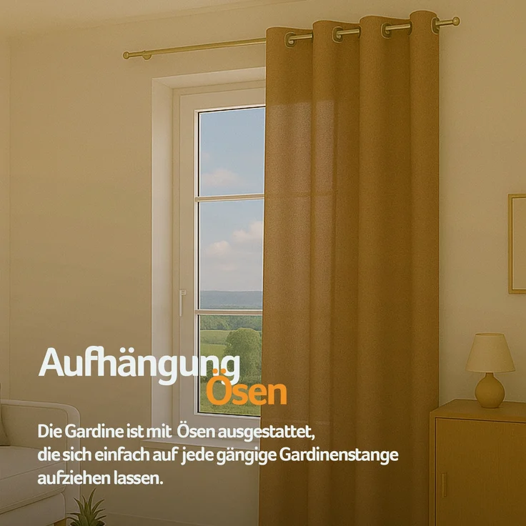 Bestlivings Blickdichte, Gardine mit Ösen, in vielen Größen und Farben Hellbraun 140x245 cm – Bild 6