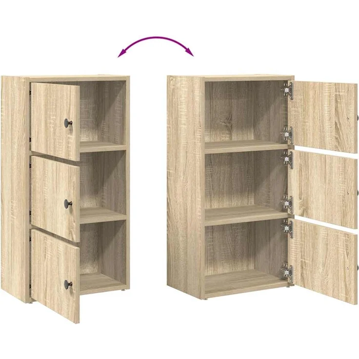 vidaXL Bücherregal Sonoma-Eiche 40x24x77 cm Holzwerkstoff 860366 – Bild 8