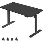 SONGMICS Höhenverstellbarer Schreibtisch elektrisch, 70 x 140 cm Tischoberfläche, stufenlos verstellbar, Memory-Funktion mit 3 Höhen, Auffahrschutz, schwarz LSD102B02