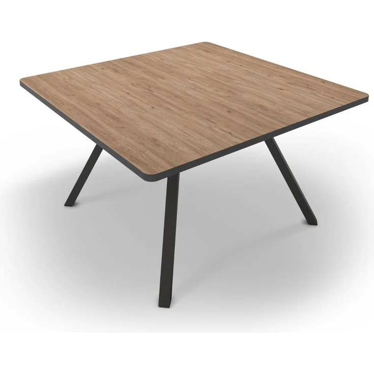 Calicosy Quadratischer Tisch mit schwarzen Metallbeinen L136 x B136 cm - BENI - Helles Holz – Bild 4