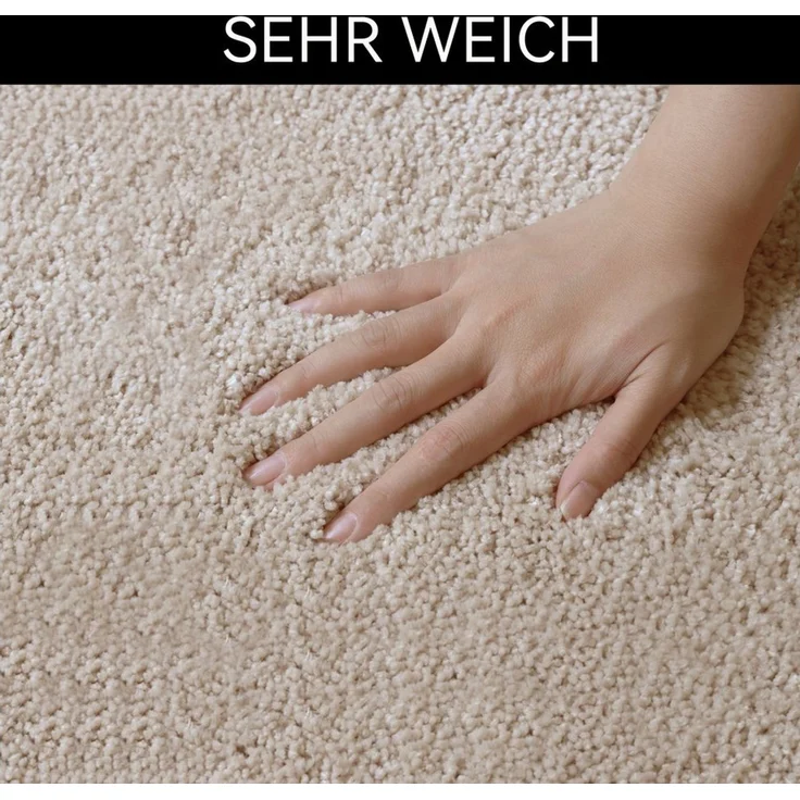 OTTO home Badematte Sanremo mit Rahmen, Badvorleger, Badezimmer, sehr weich, Hoch-Tief, Höhe 25 mm, rutschhemmend beschichtet, schnell trocknend, fußbodenheizungsgeeignet, Polyester, rechteckig, Badteppich, unifarben, rechteckig und als 3-tlg. Set erhä... – Bild 3