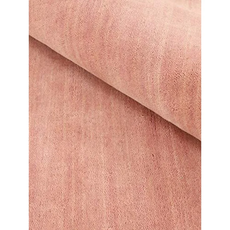 carpetfine 'Gabbeh Uni' Wollteppich, reine Wolle, Rosa, Ø 150 cm – Bild 9