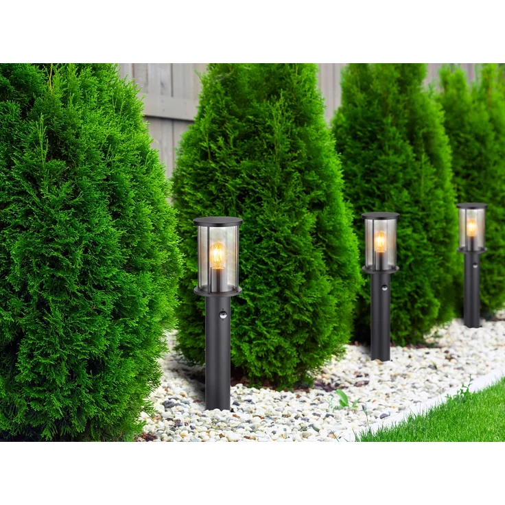 Stehleuchte, Außenleuchte, Sensor, Edelstahl, Glas, IP54, H 60 cm – Bild 5