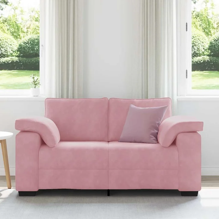 vidaXL Zweisitzer-Sofa Rosa 160x77x82 cm Samt 4105260 – Bild 2