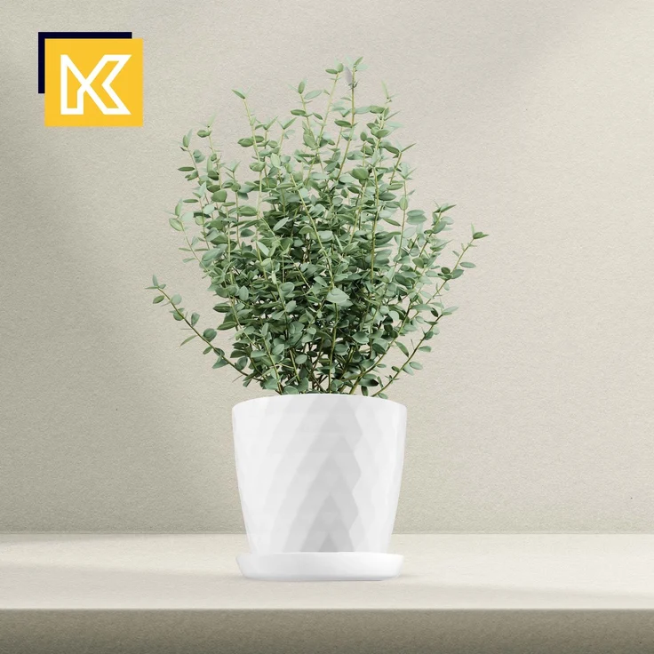 KADAX Blumentopf aus Kunststoff mit Ständer, Blumenabdeckung, 30 cm, Weiß – Bild 4