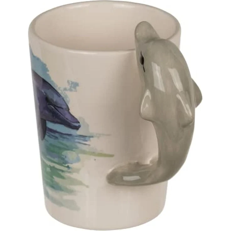 Tasse ca. 300 ml im 3D Design Meereswelt mit verschiedenen Motiven Kaffeetasse Delfin – Bild 5