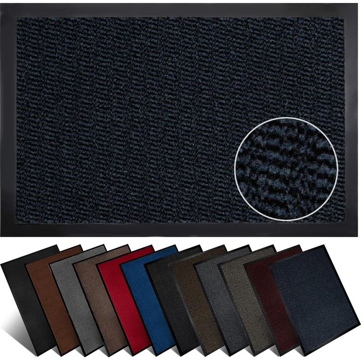 Furni24 Fußmatte - Blau-Schwarz, 40 x 60 cm – Bild 1