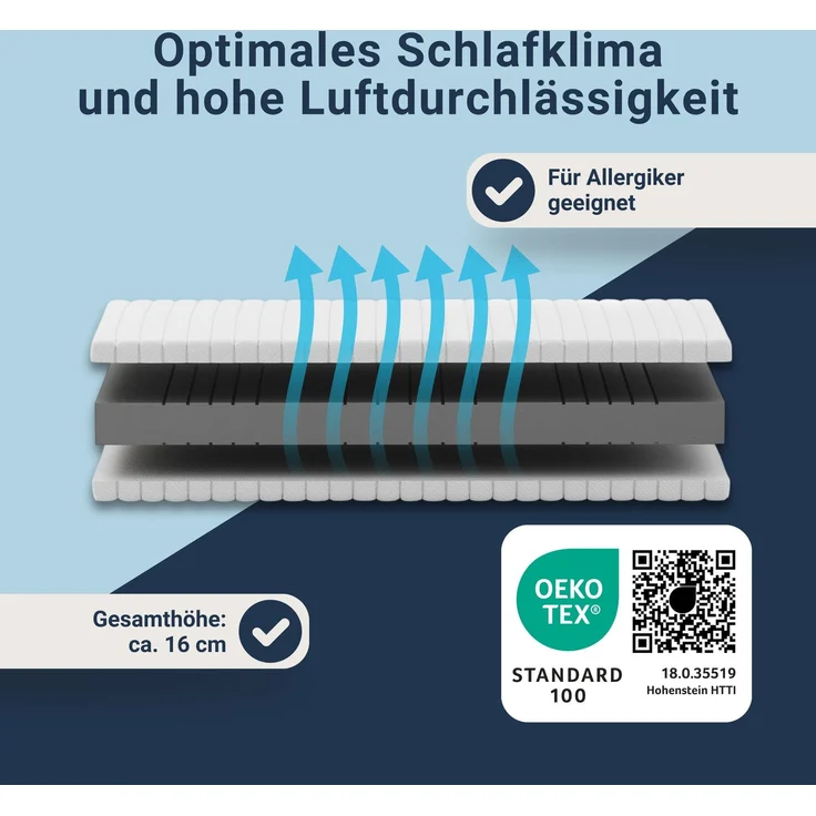 Betten-ABC KSP-Spezial Die Sondermaß-Matratze mit 7 Zonen, ideal für Wohnwagen und Wohnmobile, Größe: 60x220, Härtegrad: H3 – Bild 3